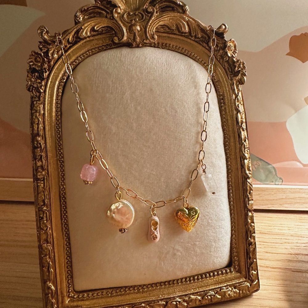 18k Gold Plated Coquette Inspired Charm Necklace
